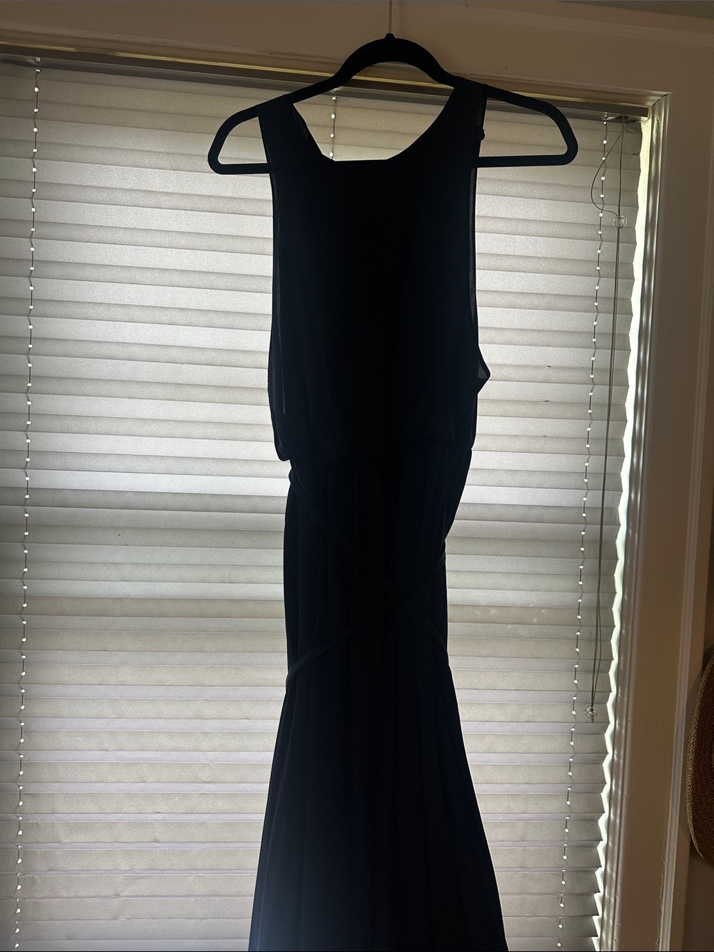 White by Vera Wang Navy Sleeveless Maxi Gown